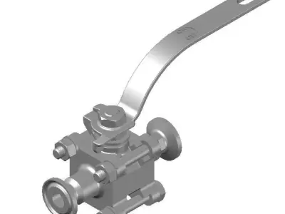 Sanitary Ball Valve TC 1-2 in 3D model