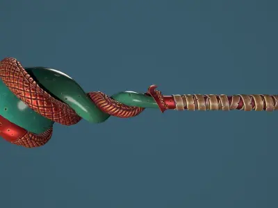 Snake mace Low-poly 3D model