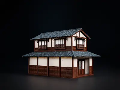 JAPAN TRADITIONAL BUILDING 004 Low-poly 3D model