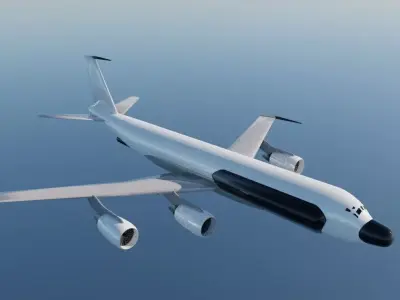 RC-137 CFM Radar Plane - Custom 1950s Modernized Jet Low-poly 3D model