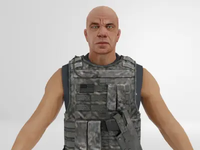 Soldier Low-poly 3D model Low-poly 3D model