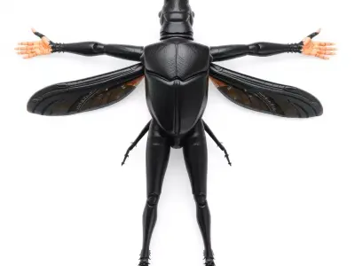 Insectoid Warrior Black model pack Low-poly 3D model