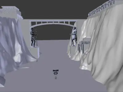historic way Low-poly 3D model