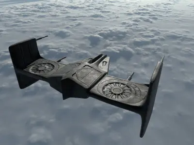 Spaceship 3D model Low-poly star wars tie fighter Low-poly 3D model