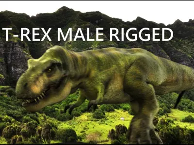 T-Rex Male Rigged and animated  Low-poly 3D model