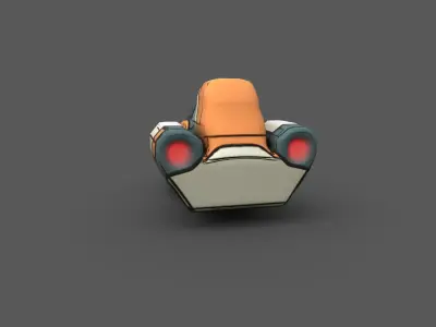 Low Poly Sci-Fi Speeder Comic Style Hovercraft Free low-poly 3D model
