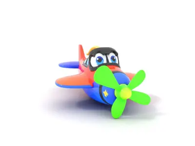 Colorful Cartoon Airplane model pack Low-poly 3D model