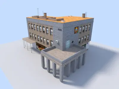 city office building Low-poly 3D model