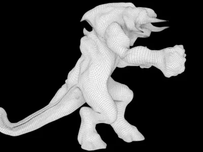 Creature toy dinosaur with claws Low-poly 3D model