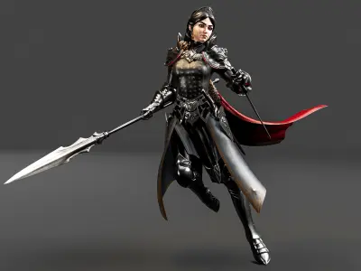 female warrior 3D model