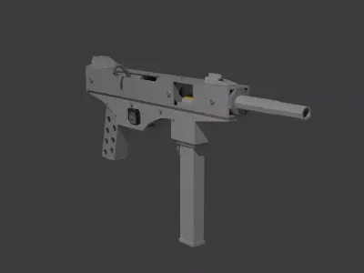 Luty submachine gun Low-poly 3D model