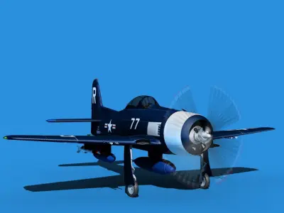 Grumman F8F-2 Bearcat V11 3D model