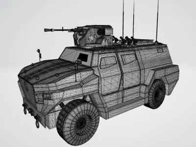 Pusat Tactical Wheeled Armored Vehicle Bundle Pack 3D model