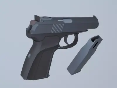 Makarov PM with 20 Attachments Pack - Low Poly and Game-Ready Low-poly 3D model