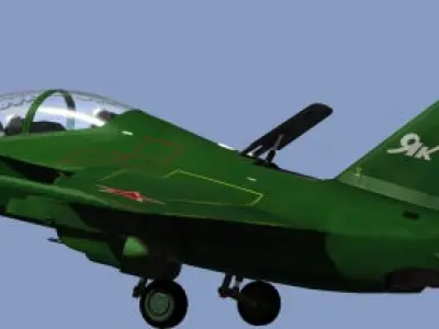 Yakovlev Yak-130 trainer military jet Low-poly 3D model