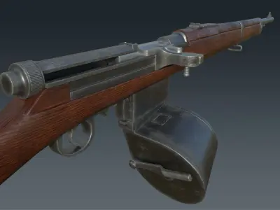 Mondragon WW1 rifle game-ready PBR Low-poly 3D model
