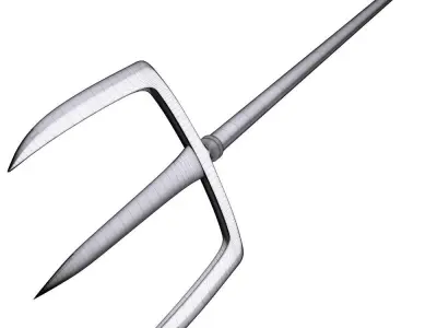 Trident golden pitchfork Free 3D model