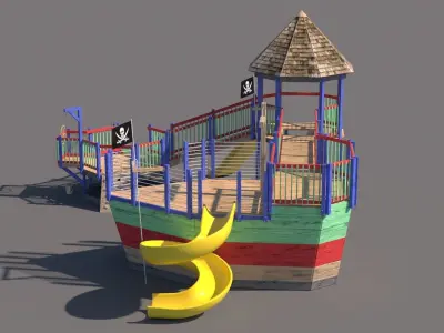 playground pirate ship Free 3D model
