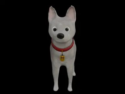 White Dog Free low-poly 3D model