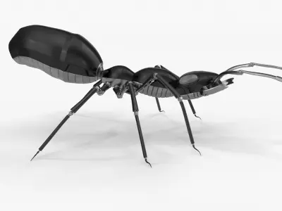 Black robot ant 3D model