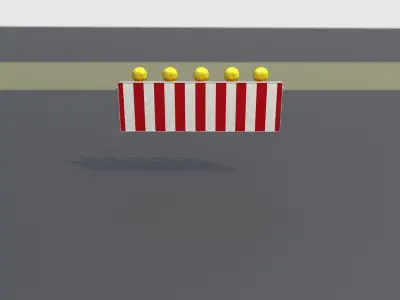 Construction Barrier 6 with animated lights 600-37 500x1600mm Low-poly 3D model