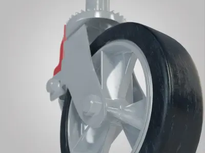 Wheel Caster Low-poly 3D model