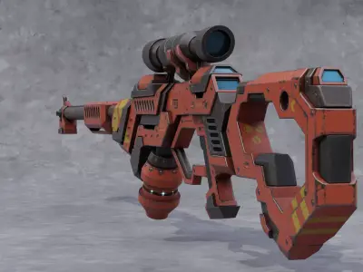 Sci-Fi Gas Powered Rifle Low-poly 3D model