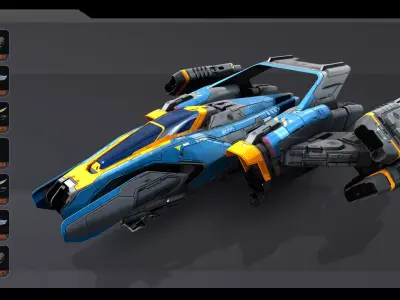 SF Fighter - Plug and Fly Low-poly 3D model