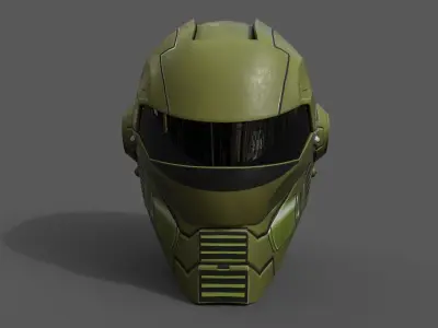Helmet scifi military combat  Low-poly 3D model