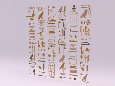 Egyptian Symbols - 008 Low-poly 3D model