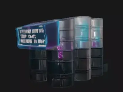 Sci-Fi Chemical Barrels Stack - Low-poly 3D model