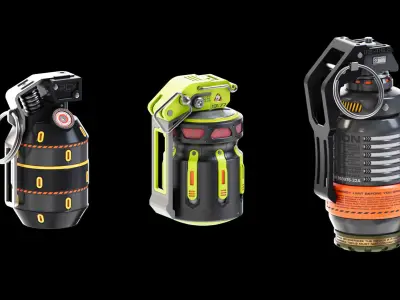 Sci-Fi Grenades Set Kitbash  3D model