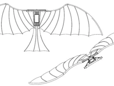 Leonardo Da Vinci Ornithopter 3D print model