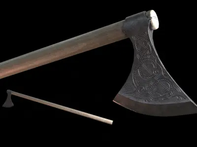 Huskarl Axe Low-poly 3D model