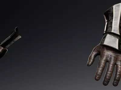Gloves Ankle Armor - Rigged UE5 Low-poly 3D model