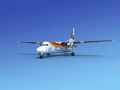 Fokker 50 Iberia 3D model