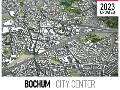 Bochum - 3D City Model Low-poly 3D model