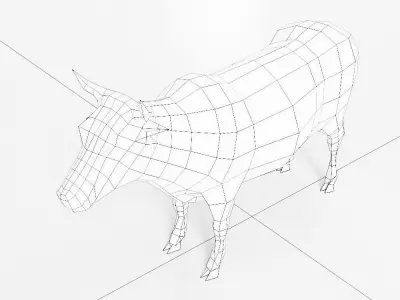 Cow animal 3d model  Low-poly 3D model