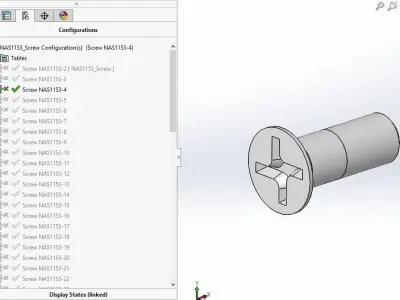 NAS1153 Full set of screws 63 pcs 3D print model