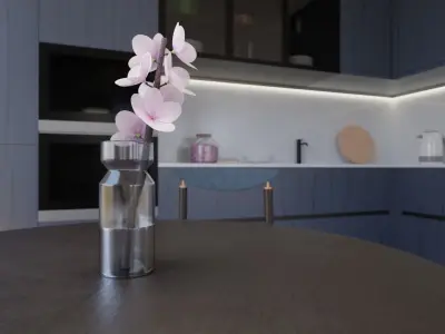 Kitchen 2 modern and dining room Free 3D model
