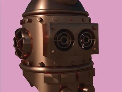 Antique diving helmet-3 Low-poly 3D model