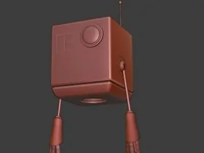 Flying robot Low-poly 3D model