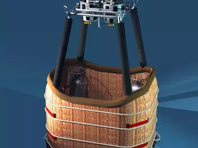 Balloon basket and gas tank 3D model