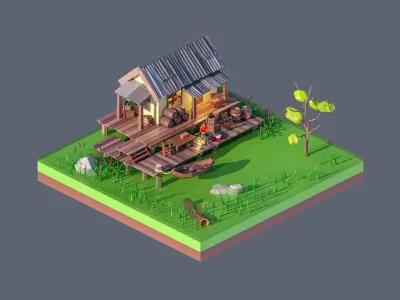 land 79A Low-poly 3D model