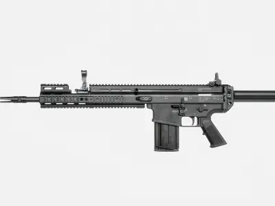 MK17 FN SCAR Heavy Low-poly 3D model