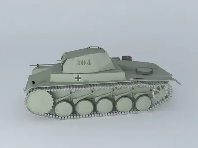 Panzer II -. Panzer II Ausf C (German tank) 3D model
