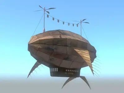 Fantasy Airship Low-poly 3D model