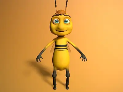 cartoon bee boy Low-poly 3D model