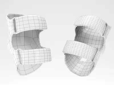 Military sand elbow pads 12 Low-poly 3D model