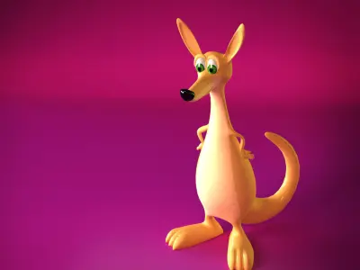 Kangaroo animation Low-poly 3D model